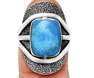 Natural Rare Turquoise Nevada Aztec Mt Ring size-7 EXR01100 R-1402, 10x12 mm