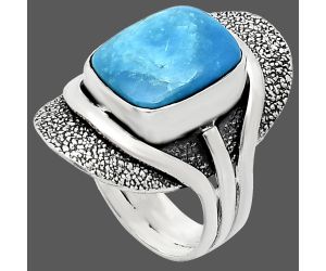 Natural Rare Turquoise Nevada Aztec Mt Ring size-7 EXR01100 R-1402, 10x12 mm