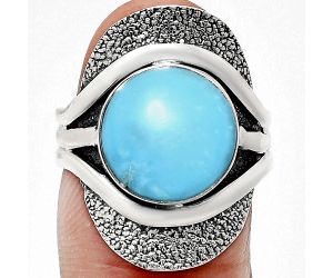 Natural Rare Turquoise Nevada Aztec Mt Ring size-8 EXR01104 R-1402, 12x12 mm