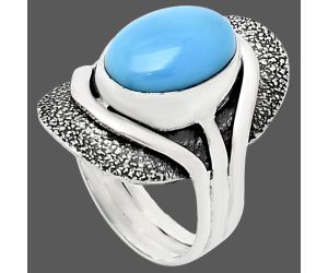 Sleeping Beauty Turquoise Ring size-7.5 EXR01105 R-1402, 9x13 mm