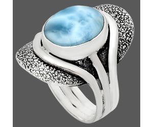 Larimar (Dominican Republic) Ring size-8 EXR01122 R-1402, 10x12 mm