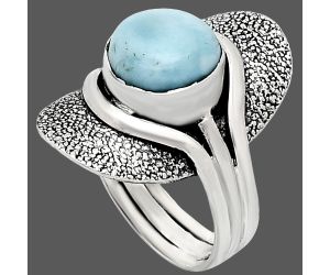 Larimar (Dominican Republic) Ring size-8 EXR01123 R-1402, 10x10 mm