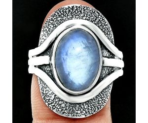 Rainbow Moonstone Ring size-9.5 EXR01125 R-1402, 10x14 mm