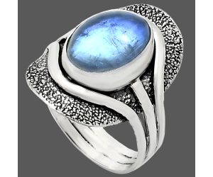 Rainbow Moonstone Ring size-9.5 EXR01125 R-1402, 10x14 mm