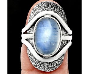 Rainbow Moonstone Ring size-7 EXR01126 R-1402, 10x14 mm