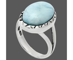 Larimar (Dominican Republic) Ring size-6 EXR01143 R-1074, 10x14 mm