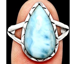 Larimar (Dominican Republic) Ring size-9.5 EXR01144 R-1074, 11x18 mm