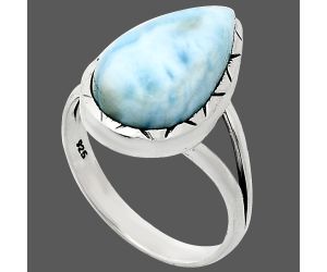 Larimar (Dominican Republic) Ring size-9.5 EXR01144 R-1074, 11x18 mm