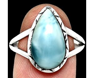 Larimar (Dominican Republic) Ring size-9.5 EXR01145 R-1074, 9x16 mm