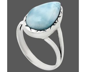 Larimar (Dominican Republic) Ring size-9.5 EXR01145 R-1074, 9x16 mm