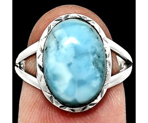 Larimar (Dominican Republic) Ring size-7 EXR01147 R-1074, 10x14 mm