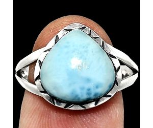 Larimar (Dominican Republic) Ring size-8.5 EXR01150 R-1074, 12x12 mm