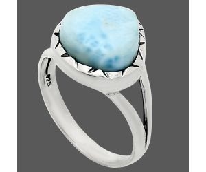 Larimar (Dominican Republic) Ring size-8.5 EXR01150 R-1074, 12x12 mm