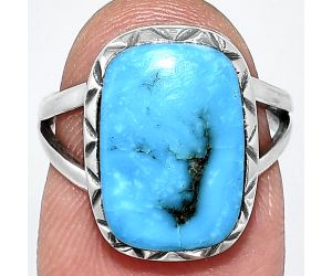 Sleeping Beauty Turquoise Ring size-6 EXR01152 R-1074, 10x15 mm