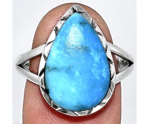 Sleeping Beauty Turquoise Ring size-9.5 EXR01155 R-1074, 12x17 mm