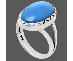 Sleeping Beauty Turquoise Ring size-6 EXR01156 R-1074, 10x15 mm