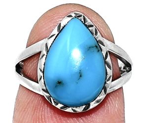 Sleeping Beauty Turquoise Ring size-6 EXR01157 R-1074, 9x13 mm