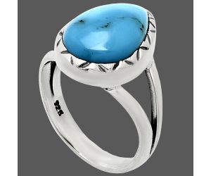 Sleeping Beauty Turquoise Ring size-6 EXR01157 R-1074, 9x13 mm