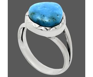 Sleeping Beauty Turquoise Ring size-7 EXR01159 R-1074, 11x11 mm