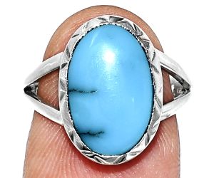 Sleeping Beauty Turquoise Ring size-7 EXR01161 R-1074, 9x14 mm