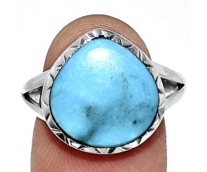 Sleeping Beauty Turquoise Ring size-9.5 EXR01162 R-1074, 14x14 mm