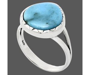 Sleeping Beauty Turquoise Ring size-9.5 EXR01162 R-1074, 14x14 mm