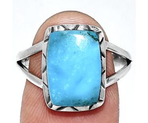 Sleeping Beauty Turquoise Ring size-9 EXR01163 R-1074, 9x13 mm