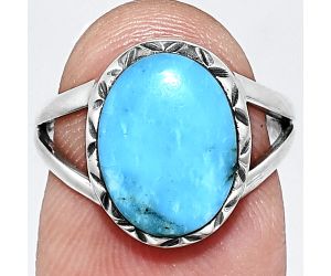 Sleeping Beauty Turquoise Ring size-6 EXR01164 R-1074, 9x13 mm