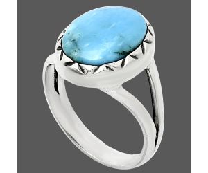 Sleeping Beauty Turquoise Ring size-6 EXR01164 R-1074, 9x13 mm