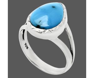 Sleeping Beauty Turquoise Ring size-7 EXR01165 R-1074, 9x13 mm