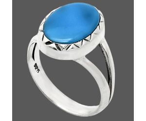 Sleeping Beauty Turquoise Ring size-7 EXR01167 R-1074, 9x13 mm