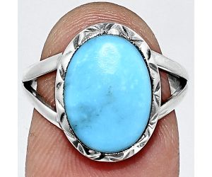 Sleeping Beauty Turquoise Ring size-7 EXR01169 R-1074, 10x14 mm