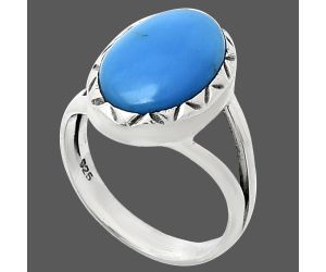 Sleeping Beauty Turquoise Ring size-6 EXR01170 R-1074, 9x14 mm