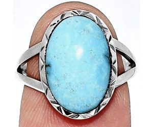 Natural Rare Turquoise Nevada Aztec Mt Ring size-7 EXR01172 R-1074, 10x15 mm