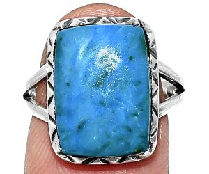 Azurite Chrysocolla Ring size-8 EXR01174 R-1074, 11x16 mm