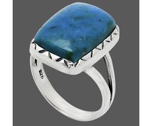 Azurite Chrysocolla Ring size-8 EXR01174 R-1074, 11x16 mm