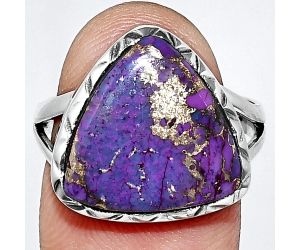 Copper Purple Turquoise Ring size-8 EXR01179 R-1074, 15x15 mm