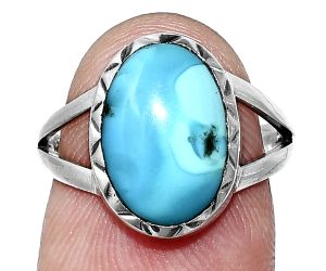 Sleeping Beauty Turquoise Ring size-7 EXR01184 R-1074, 9x13 mm