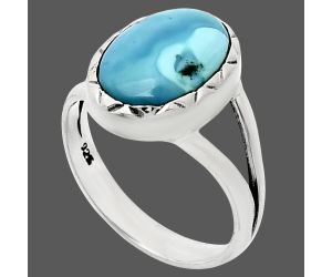 Sleeping Beauty Turquoise Ring size-7 EXR01184 R-1074, 9x13 mm