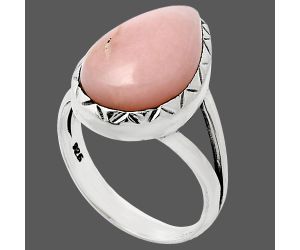 Pink Opal Ring size-7 EXR01192 R-1074, 10x16 mm