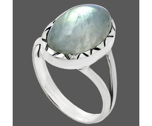 Rainbow Moonstone Ring size-9 EXR01196 R-1074, 10x15 mm