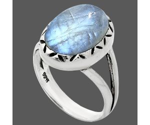 Rainbow Moonstone Ring size-6 EXR01198 R-1074, 10x13 mm