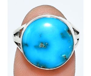 Sleeping Beauty Turquoise Ring size-7 EXR01220 R-1003, 14x14 mm