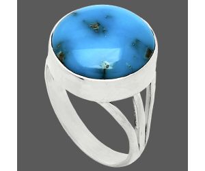 Sleeping Beauty Turquoise Ring size-7 EXR01220 R-1003, 14x14 mm