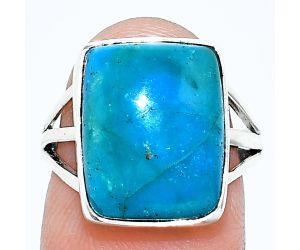 Azurite Chrysocolla Ring size-7 EXR01221 R-1003, 12x15 mm