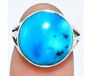 Sleeping Beauty Turquoise Ring size-7 EXR01228 R-1003, 14x14 mm