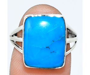 Sleeping Beauty Turquoise Ring size-8 EXR01229 R-1003, 12x15 mm