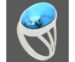 Sleeping Beauty Turquoise Ring size-9 EXR01237 R-1003, 12x18 mm