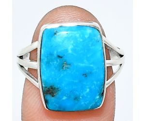 Azurite Chrysocolla Ring size-8.5 EXR01238 R-1003, 12x16 mm