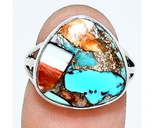 Spiny Oyster Turquoise Ring size-7 EXR01248 R-1003, 15x15 mm